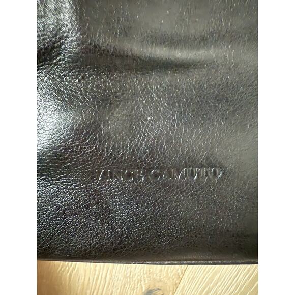 Vince Camuto Black Pebbled Leather Snap & Zip Shoulder Bag Purse - Picture 11 of 13